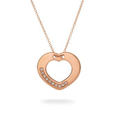 Rose Gold & Diamond Heart Pendant - Dracakis Jewellers